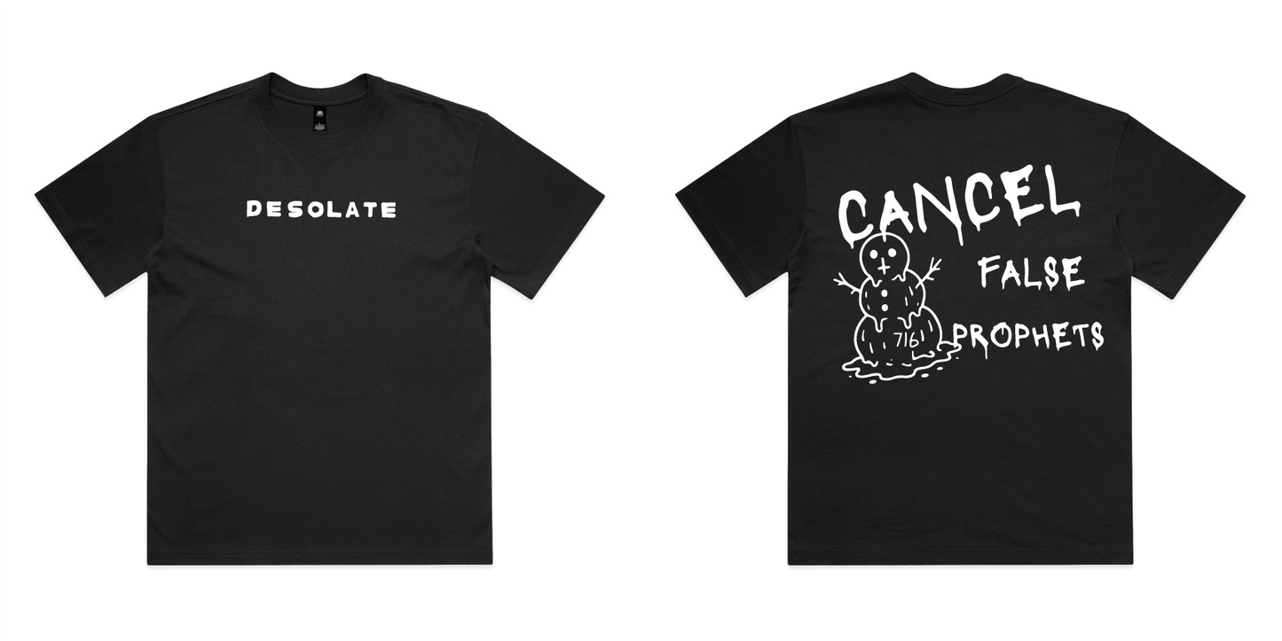 “Cancel false prophets” short sleeve shirt.