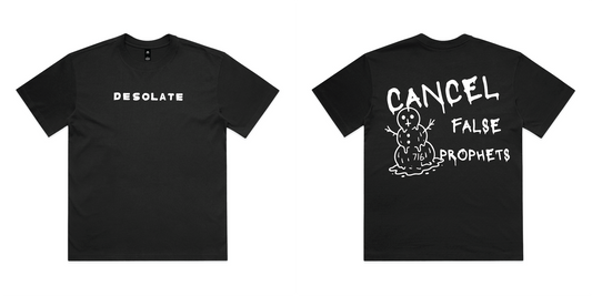“Cancel false prophets” short sleeve shirt.